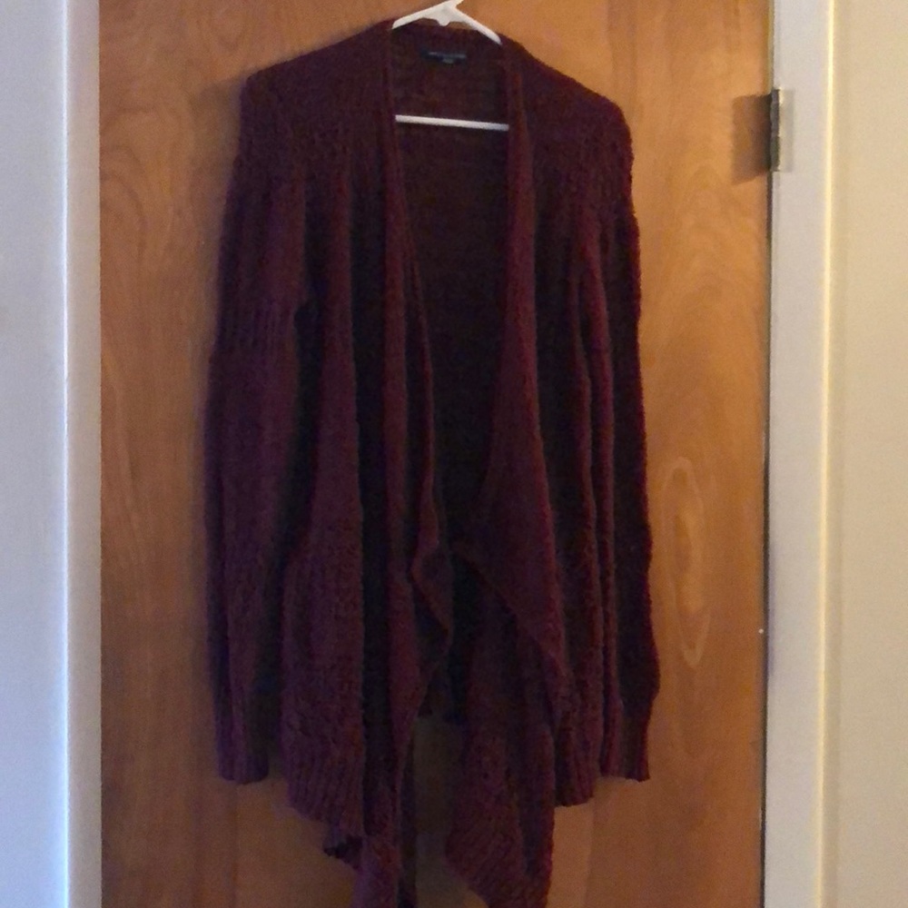 Long comfy maroon sweater